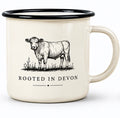 Rooted in Devon enamel mug