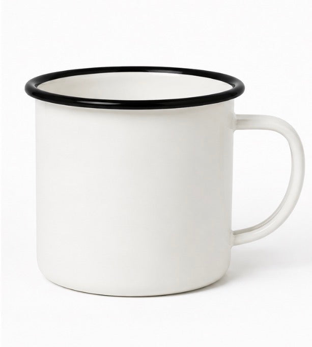 Rooted in Devon enamel mug