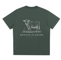 Rooted In Devon Green Cow Tee