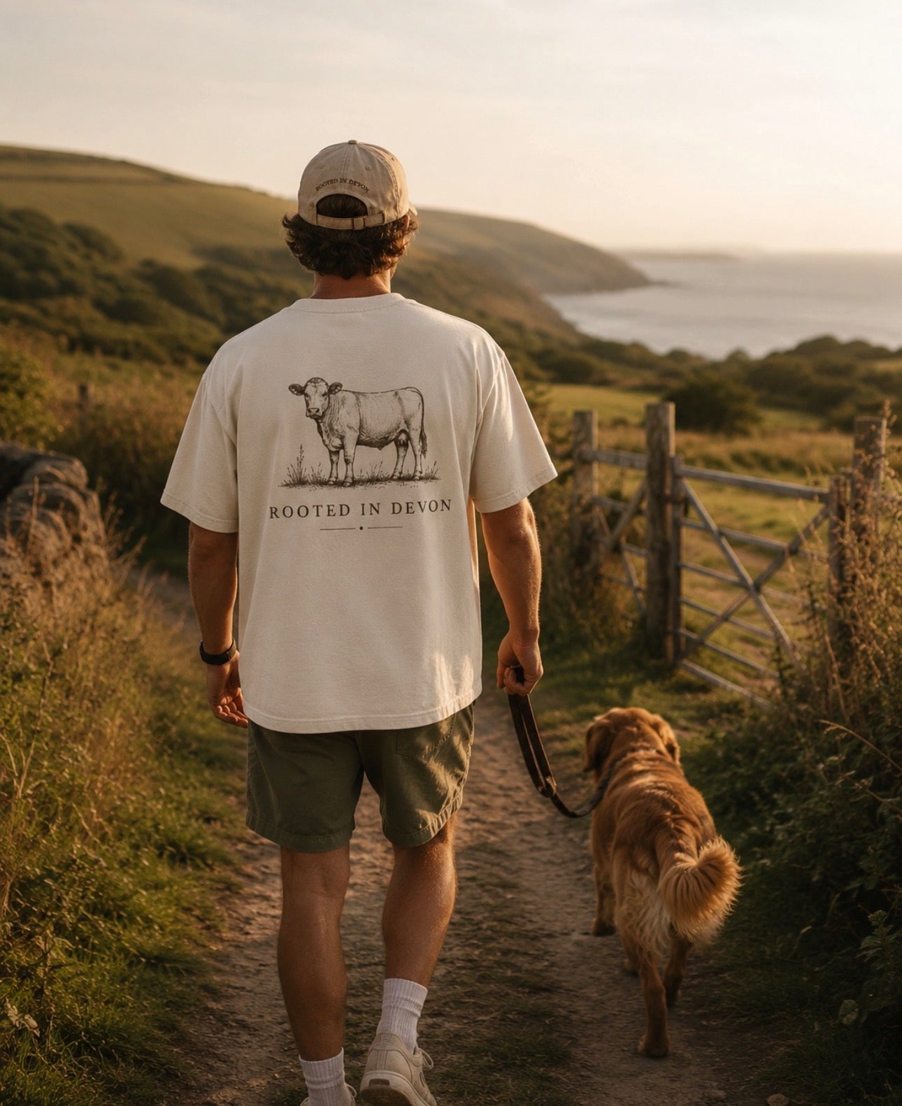 Rooted In Devon White Cow Tee